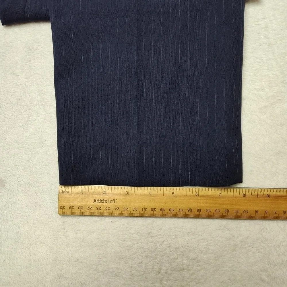 Banana Republic Pants Men 34x32 Blue Striped Marzotto 130s Wool Dress Slack HOLE